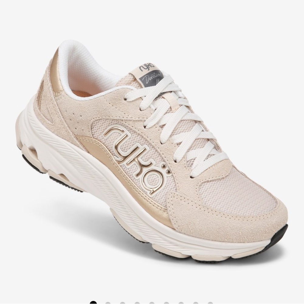 Ryka Cream Athletic Shoes with Mesh Upper